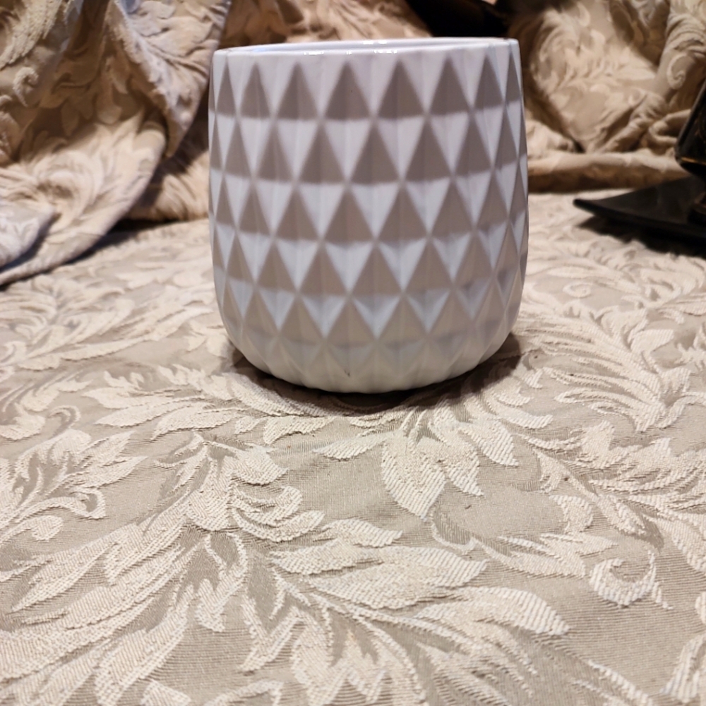 ▪️🦢▪️Modern Minimalist White Ceramic Geometric Prism Planter - Picture 4 of 13